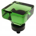 Cosmas 5 Pack 6377orb-em Oil Rubbed Bronze Cabinet Hardware Square Knob With Emerald Green Glass 1-3 8 