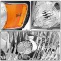 Ocpty Headlight Assembly Pair Replacement Ford For Escape 2008-2012 Chrome Housing Amber Reflector Clear Lens Driver Passenger