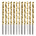 12pcs Titanium Twist Drill Bit 1 8 Drilling Dia High Speed Steel Drills For Hardened Metal Stainless Cast Iron Wood Plastic 