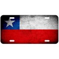 Aluminum License Plate Flag Of Chile Chilean Rustic 