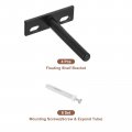 Uxcell 4pcs Floating Shelf Bracket 3 Inch Wall Mounting Blind Support Hidden Brackets For Home Office Wood Shelves Black
