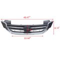 Front Bumper Upper Hood Grille Chrome Black Replacement For 2013 2014 2015 Accord 4 Door
