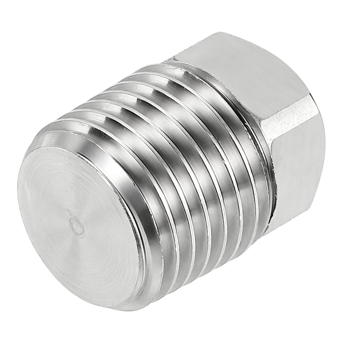 1 4 In Npt Male Pipe Plug 316 Stainless Steel Outer Square Head Solid Thread Bung For Hydraulic And Pneumatic Systems Silver