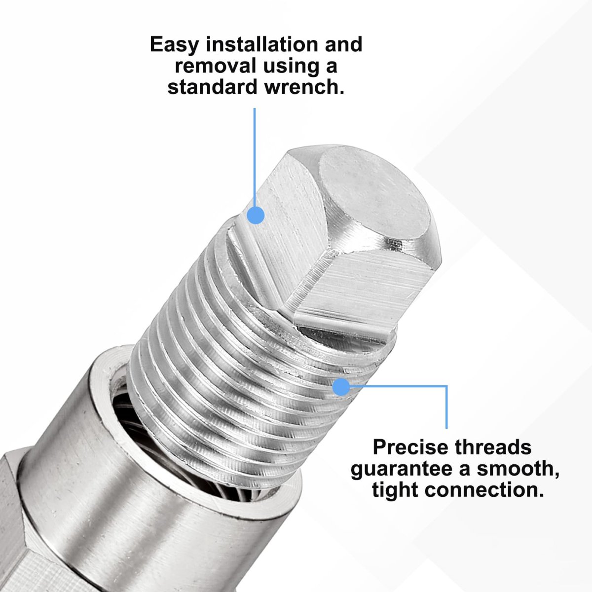 1 4 In Npt Male Pipe Plug 316 Stainless Steel Outer Square Head Solid Thread Bung For Hydraulic And Pneumatic Systems Silver