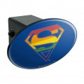 Superman Rainbow Shield Logo Oval Tow Trailer Hitch Cover Plug Insert