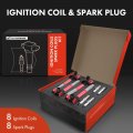 A-premium Red Ignition Coils And Spark Plugs Kits Compatible With Ford F-150 2011-2016 Mustang 2011-2015 5 0l 8-pc Set