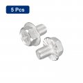 Uxcell M8x10mm Phillips Hex Head Flange Bolts 5pcs 304 Stainless Steelagon Hex Machine Screws