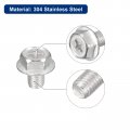 Uxcell M8x10mm Phillips Hex Head Flange Bolts 5pcs 304 Stainless Steelagon Hex Machine Screws