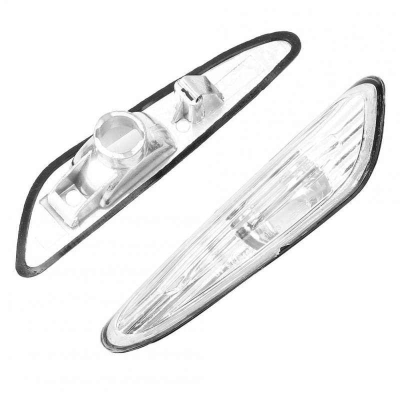 Akozon 2pcs Turn Signal Side Marker Lamp Cover 63137165915 63137165916 Fit For E46 325i Transparent