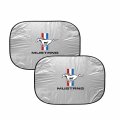 Ipick Image For Ford Mustang Tri-bar Logo Universal Fit 28 W X 24 L Dual Panels Easy Folding Windshield Sun Shade