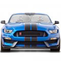 Ipick Image For Ford Mustang Tri-bar Logo Universal Fit 28 W X 24 L Dual Panels Easy Folding Windshield Sun Shade