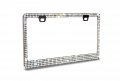 Premium 6 Rows White Clear A-type Screw Cap Wb Real Crystal Rhinestone Embedded-metal Smoke Black License Plate Frame 