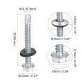 Uxcell 14 X 2 Self Drilling Screws With Rubber Washer 25pcs Zinc Plated Steel Roofing Hex Head Tapping Epdm For Metal To