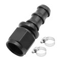 10an Straight Female Swivel Push Lock Barb Hose Fitting Reusable Fuel Oil Line Adapter For Cooler Kits Black Aluminum Alloy 