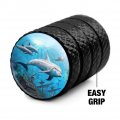 Coral Reef Dolphin And Shipwreck Valve Stem Caps For Tire Rim Wheel Aluminum Black
