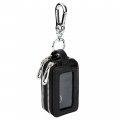Aiqudou Double Deck Car Key Fob Bag -leather Holder Universal Touch Screen Zipper Pouchchain Leather Key 