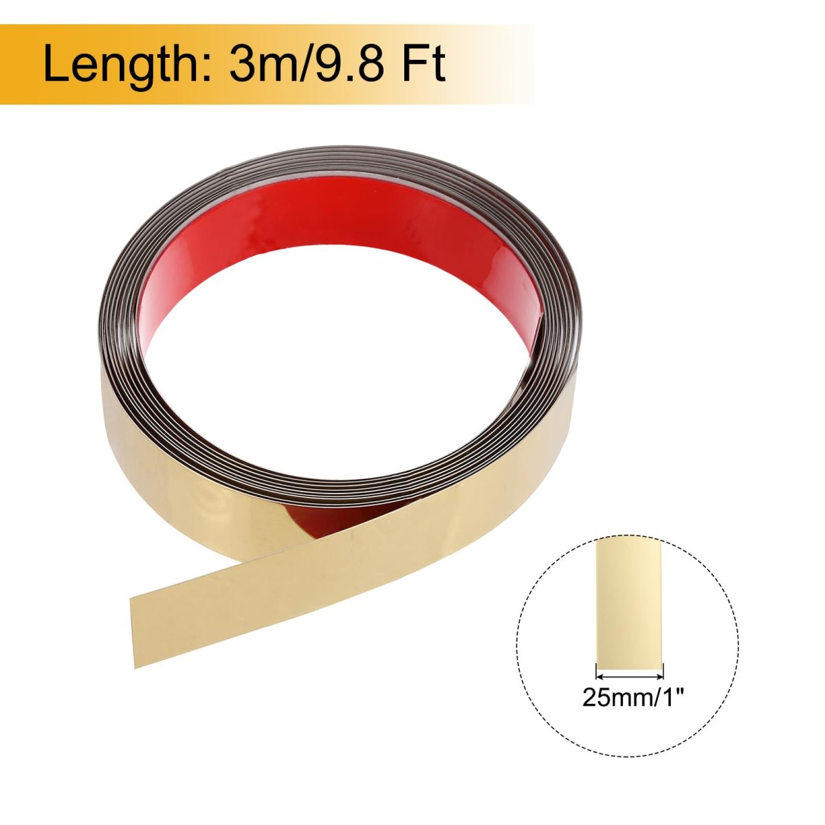 Stainless Steel Molding Trim Self Adhesive Mirrored Gold Peel And Stick Wall With Glove Decorative For Mirror Home Decor 1 Inch