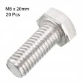 Uxcell M8x20mm Hex Bolts 304 Stainless Steel Hexagon Screw Bolt 20pcs