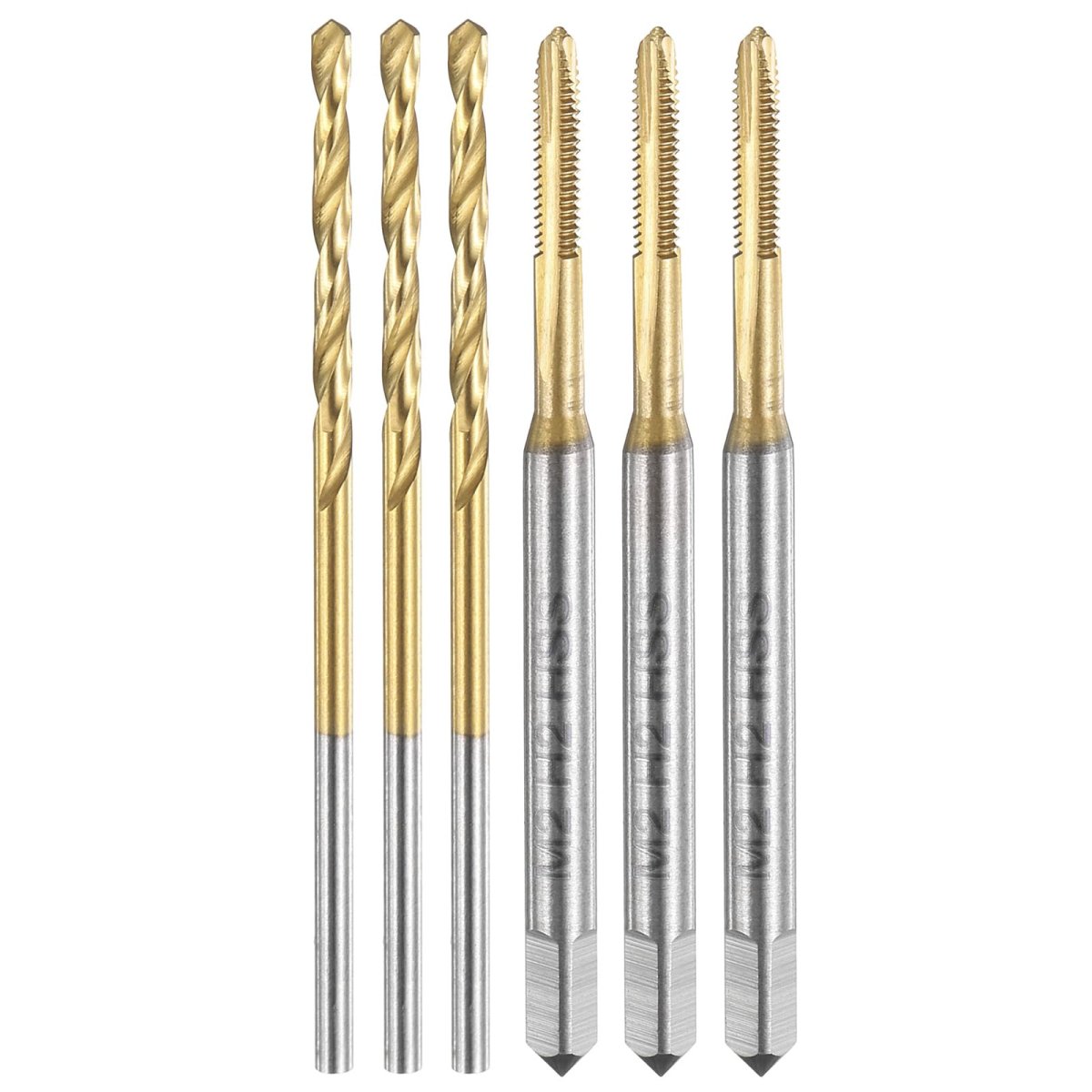 Tap And Drill Bit Set 3pcs M2 X 0 4 Metric Spiral Point Thread Screw Taps 1 6mm Twist Bits Titanium Coated Hss-6542 Tapping