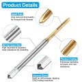 Tap And Drill Bit Set 3pcs M2 X 0 4 Metric Spiral Point Thread Screw Taps 1 6mm Twist Bits Titanium Coated Hss-6542 Tapping
