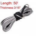 Synthetic Winch Line Rope Cable Hawse Fairlead Compatible With Car Utv Atv Suv Pickup Truck 50 X 3 16 Gray