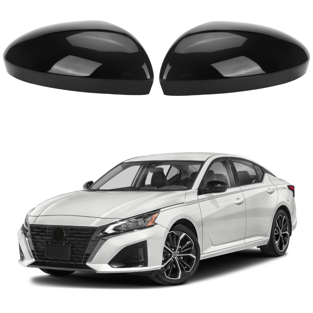 Glossy Black Mirror Cover For 2019 2025 Nissan Altima Pair Direct Replacement Edition One Platinum S Sl Sr Sv 96374 6ca9a Clip