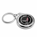 Ipick Image For Chevrolet Corvette C7 Real Black Carbon Fiber Chrome Roundel Metal Case Key Chain Keychain Official Licensed