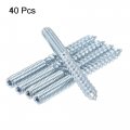 Uxcell M6x22mm Hanger Bolts Double Head Dowel Screw For Wood Furniture 40pcs