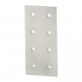 4365 15 Series Aluminum 8 Hole Rectangle Flat Plate Bracket 1 5 In T Slot Extruded Extrusion Connector Clear Anodize 10 Pack 