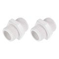 Pipe Fitting G3 4 Male Thread Hex Tube Adaptor Connector Hose For Water Tanks Pvc Plastic White Pack Of 2 