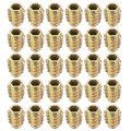 Furniture Threaded Insert Nuts Zinc Alloy Hex-flush M6 Internal Threads 15mm Length 30pcs 