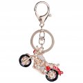 Motorcycle Keychain For Women Cute Motorbike Chain Girls Sparkling Key Ring Punk Bikers Funny Keyring Rhinestone Keychain 
