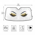 Gold Golden Glittering Eyelash Isolated On White Auto Car Windshield Sun Shade Window Uv Ray Visor Protector Heat Screen