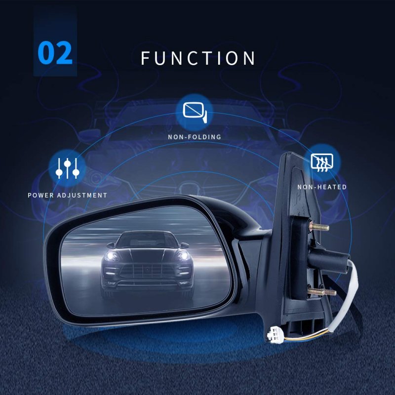 Left Driver Side Replacement Mirror For 2003-2008 Toyota Corolla Exterior Mirrors With Black Power 87940-02380 8794002380