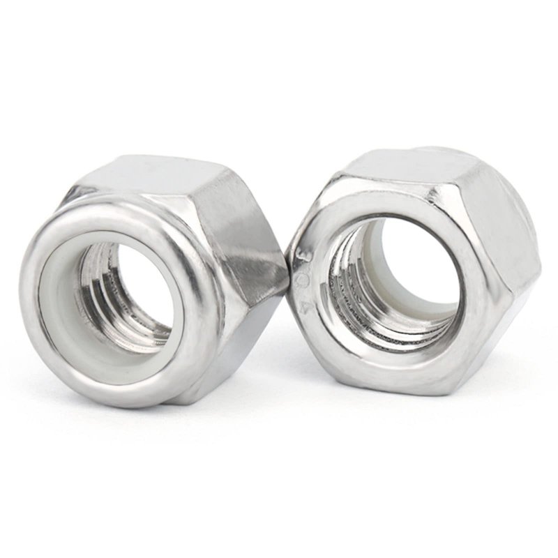 1 4-20 In Nylon Insert Lock Nuts 304 18-8 Stainless Steel Hex With White 100 Pieces