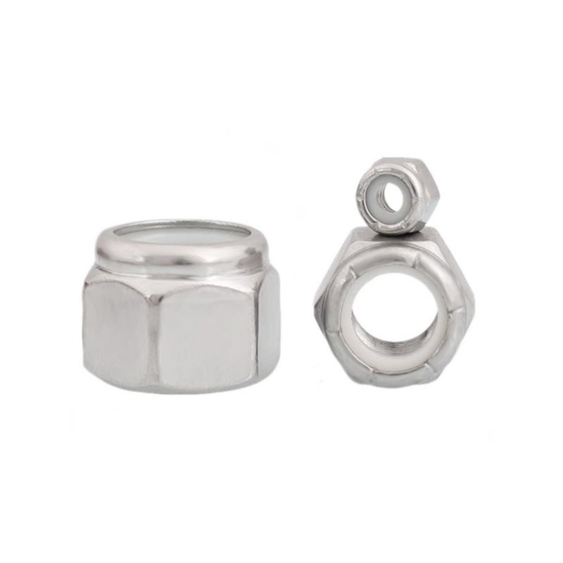 1 4-20 In Nylon Insert Lock Nuts 304 18-8 Stainless Steel Hex With White 100 Pieces