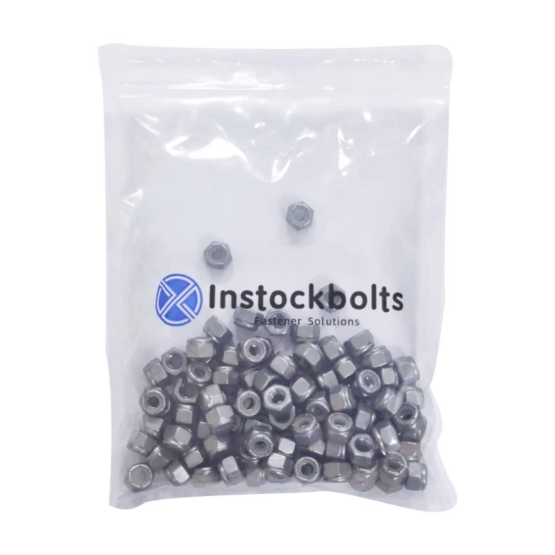 1 4-20 In Nylon Insert Lock Nuts 304 18-8 Stainless Steel Hex With White 100 Pieces