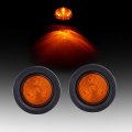 2 Pack 5 In 4 Led Round Trailer Tail Lights Amber Clearance Side Marker Waterproof Surface Mount For Truck Rv Atv Caravan And