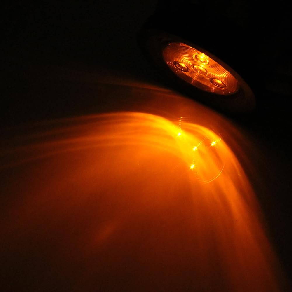 2 Pack 5 In 4 Led Round Trailer Tail Lights Amber Clearance Side Marker Waterproof Surface Mount For Truck Rv Atv Caravan And