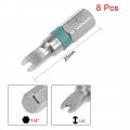 Uxcell 8pcs 25mm Length 1 4 Hex Shank U4 U Shape High Quantity Screwdriver Bits S2 Alloy Steel