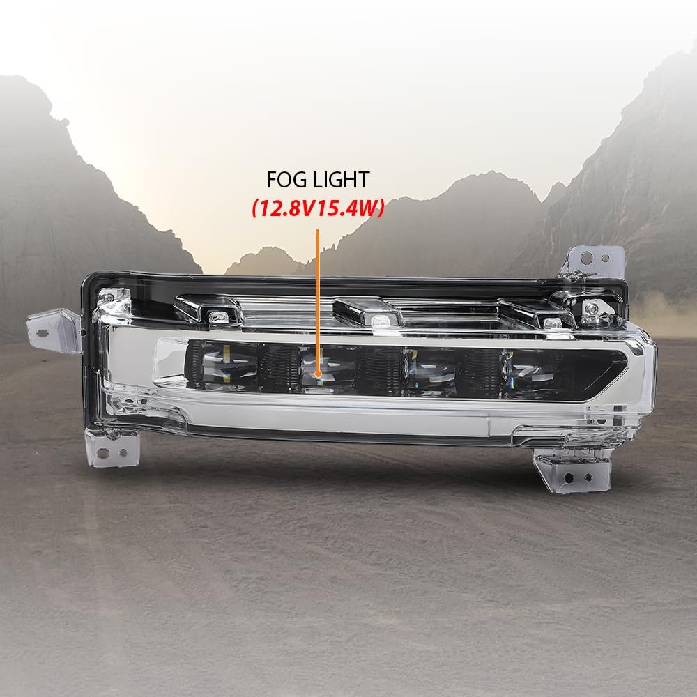 Led Front Passenger Side Fog Light Lamp Pc Abs Black