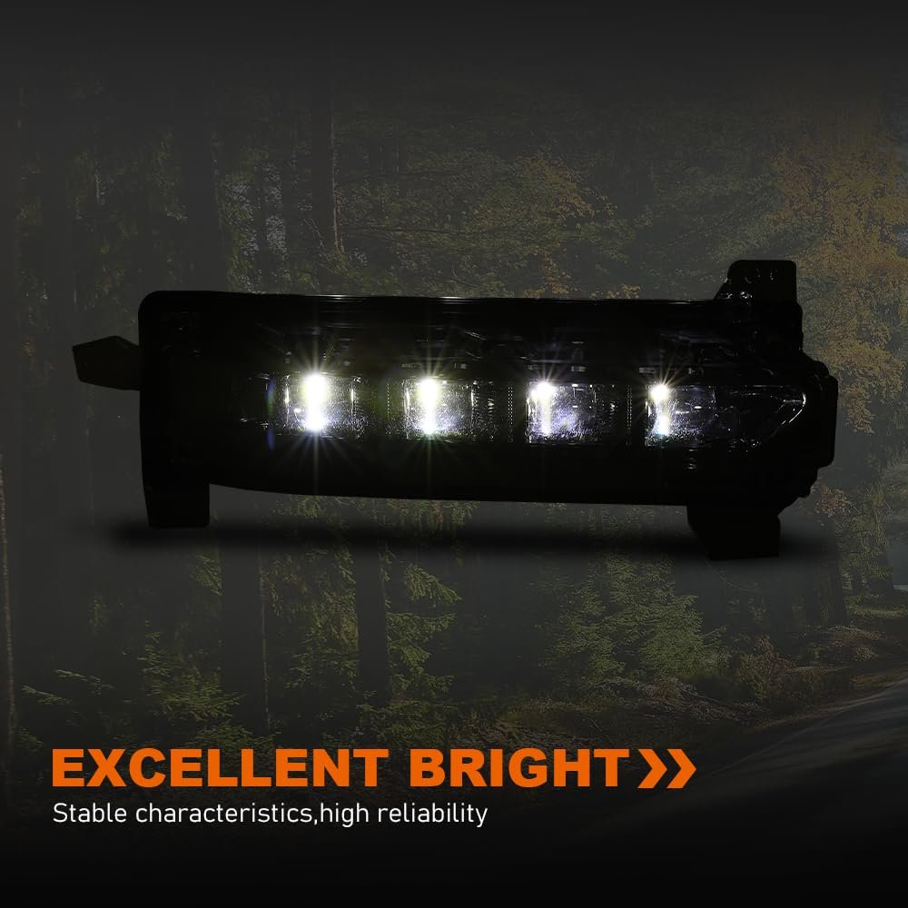 Led Front Passenger Side Fog Light Lamp Pc Abs Black