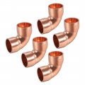 Uxcell 5 8-inch 15 9mm Id 90 Degree Copper Elbow Short-turn Pipe Fitting Connector With Two Cups For Sweat Connection 5pcs