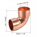 Uxcell 5 8-inch 15 9mm Id 90 Degree Copper Elbow Short-turn Pipe Fitting Connector With Two Cups For Sweat Connection 5pcs