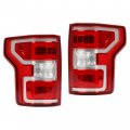 Hecasa Led Tail Light Compatible With 2018-2020 Ford F-150 F150 Pickup Xl Xlt Tube Bar Rear Brake Lamps Taillights Red Lens