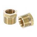 4pcs G1 4 Male X 8 Female Brass Reducer Hex Bushing Threaded Pipe Fitting Adapter For Water Gas Oil Pipeline Systems 