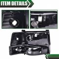 G-plus Headlights Compatible With 1992-1996 Bronco Ford F150 F250 F350 Super Duty Headlamps W Corner Signal Driver Side