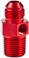 Ft-1-9027-08--rd 8 An Flare To 2 In Npt Bulkhead Fitting Adapter With 1 8 Pressure Temp Port Red T-6061 Aluminum 