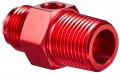 Ft-1-9027-08--rd 8 An Flare To 2 In Npt Bulkhead Fitting Adapter With 1 8 Pressure Temp Port Red T-6061 Aluminum