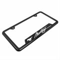 Ipick Image For Ford Mustang Script Black Carbon Fiber Texture Abs Plastic 50 States License Plate Frame